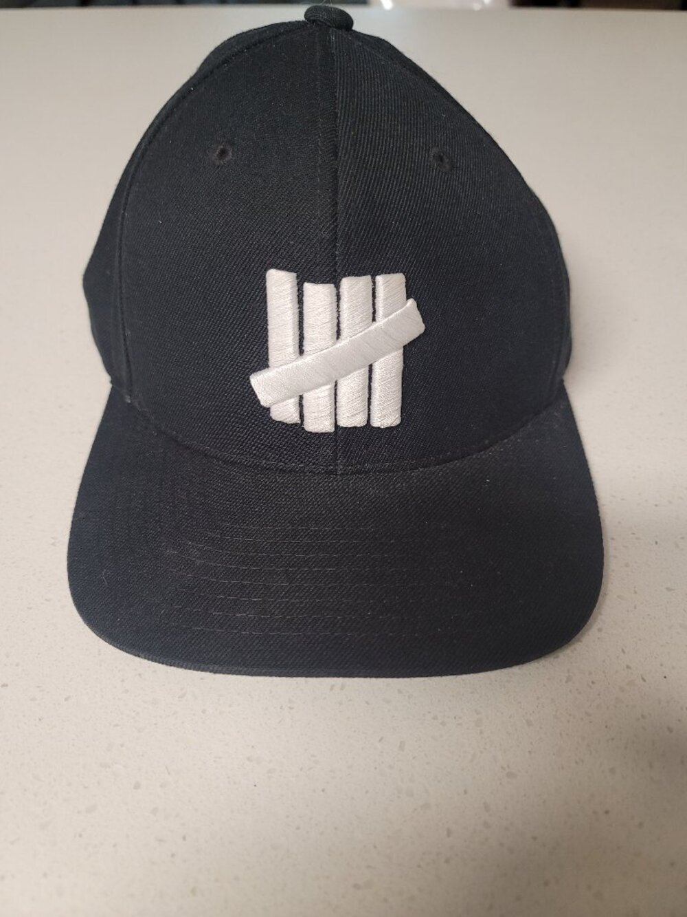 Undefeated Black White Embroidered Logo Snapback OSFA